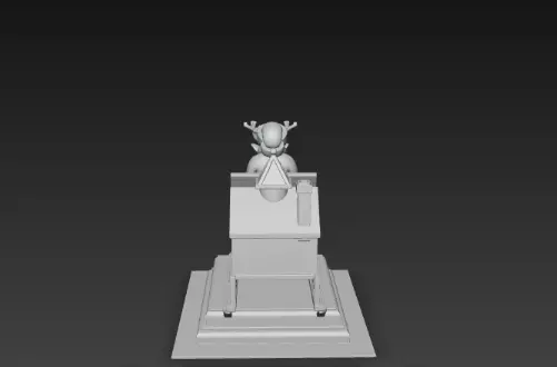 Santa Sleigh on Podium 3D Christmas Scene 3D print model_11