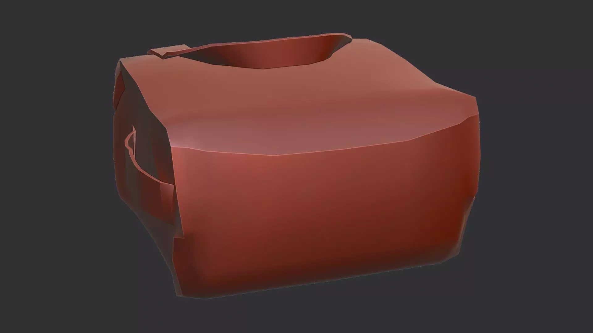 Red First Aid Kit Mini Case Low-poly 3D model_6