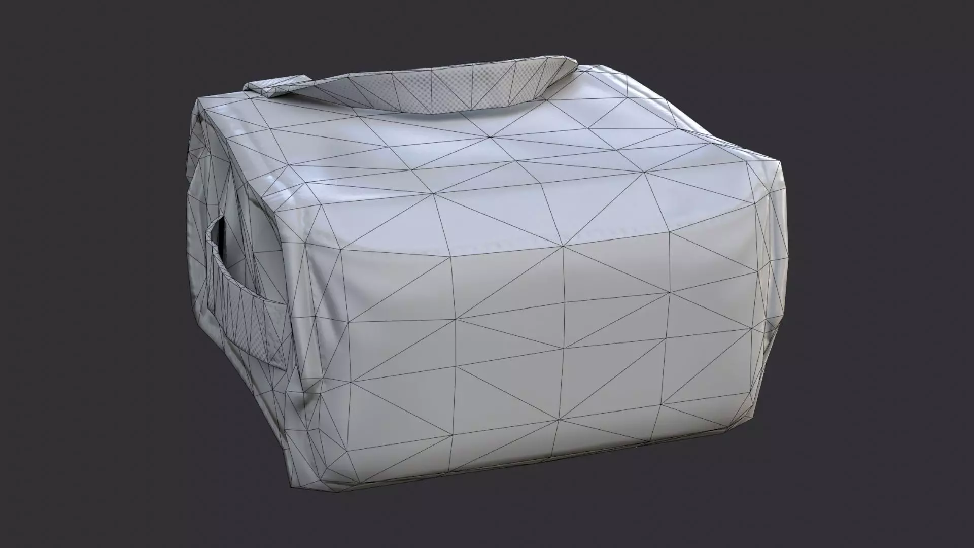 Red First Aid Kit Mini Case Low-poly 3D model_7