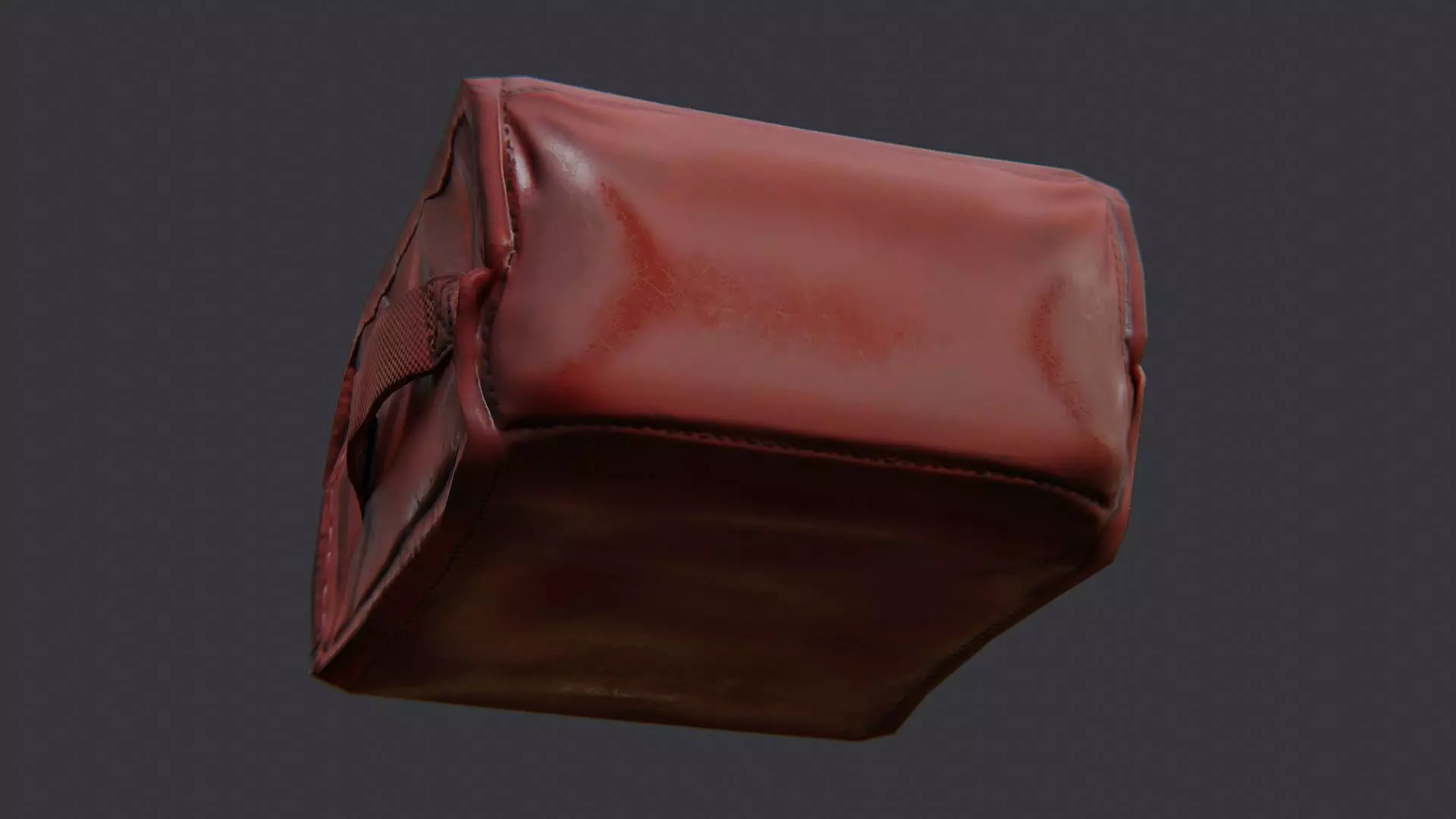 Red First Aid Kit Mini Case Low-poly 3D model_5