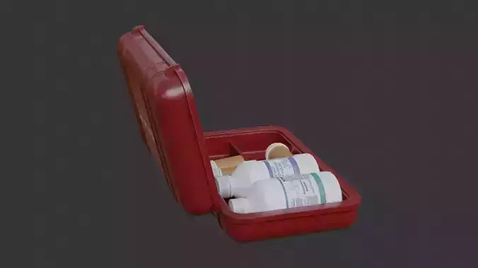 Heal Stim Syringe Kit Low-poly 3D model Heal Stim Syringe Kit Low-poly 3D model