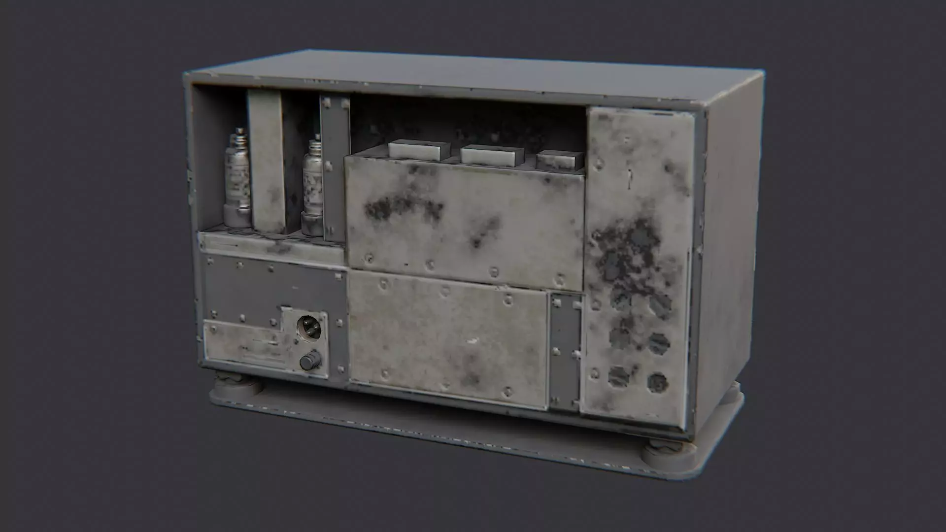 Bc342 WWII Military Radio Receiver Low-poly 3D model_1