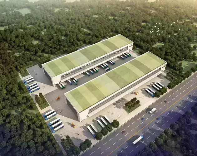 Modern Logistics Park with Cross-Dock Warehouses