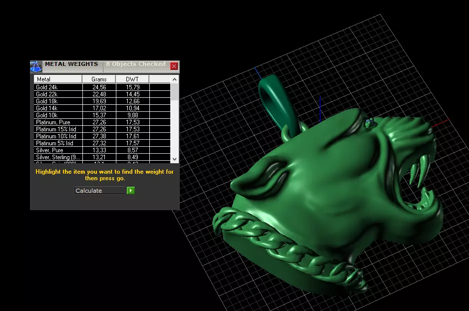 Magerit panthere pendant 3D print model_6