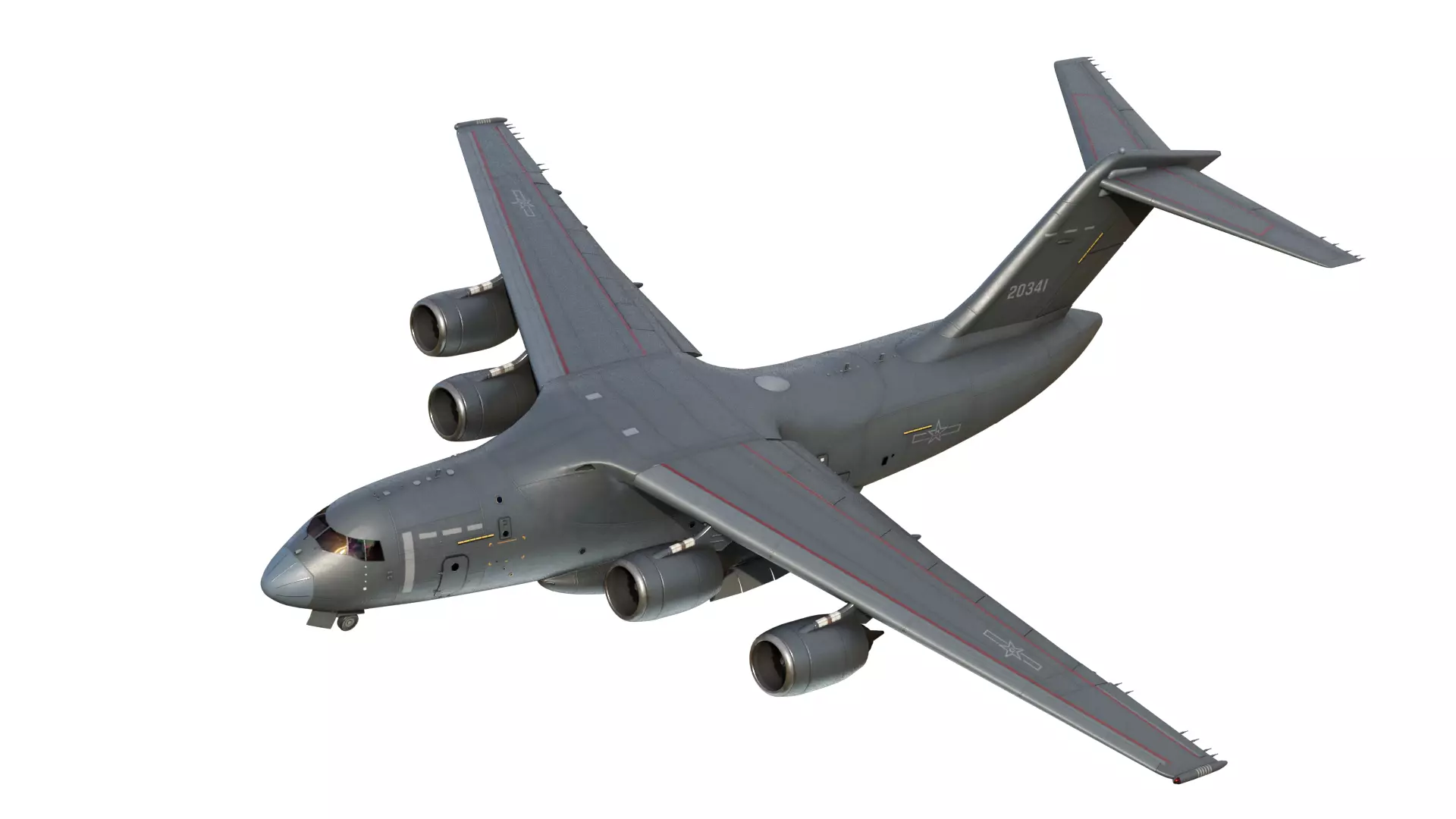 PLAAF Y-20B Transport Aircraft Xian Y20B Yun20 Yun20B 3D model_2
