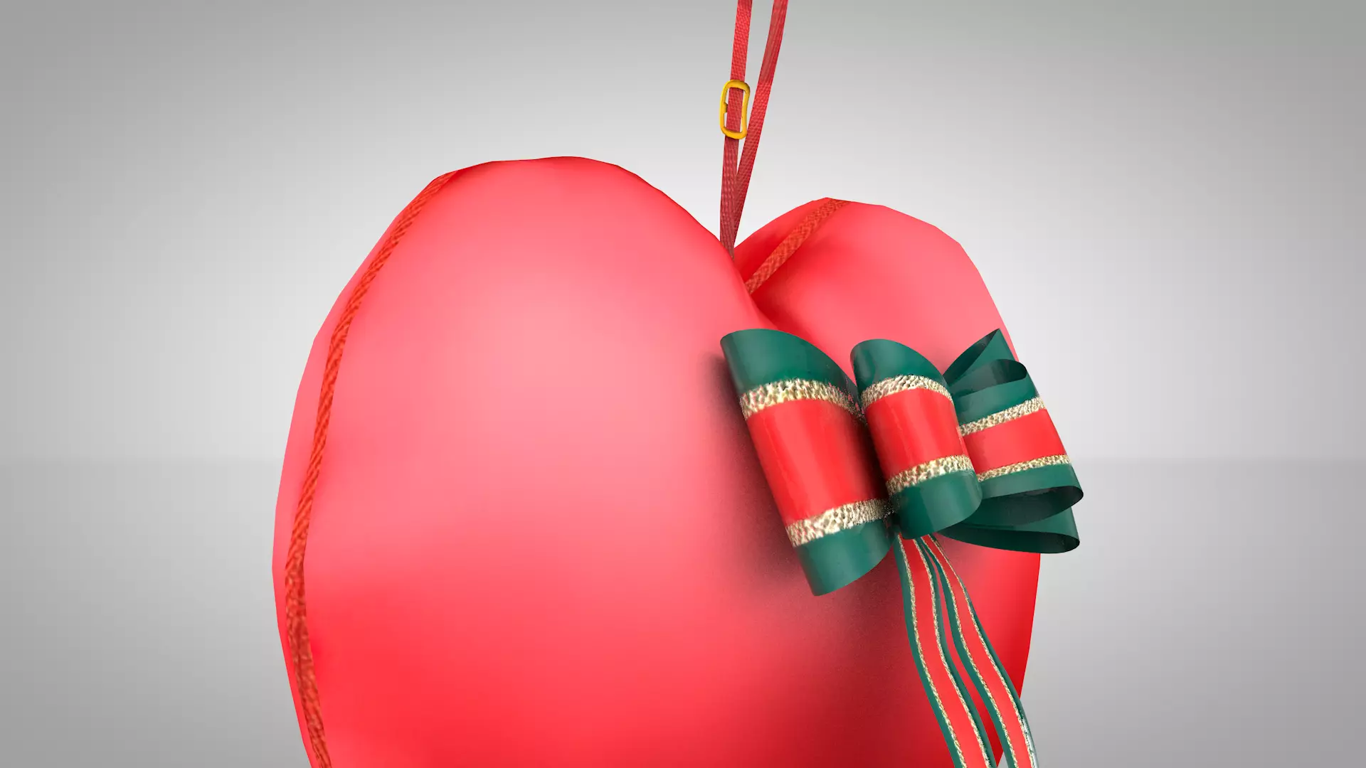 Pillow - Heart Red Seda 3D Model 3D model_13