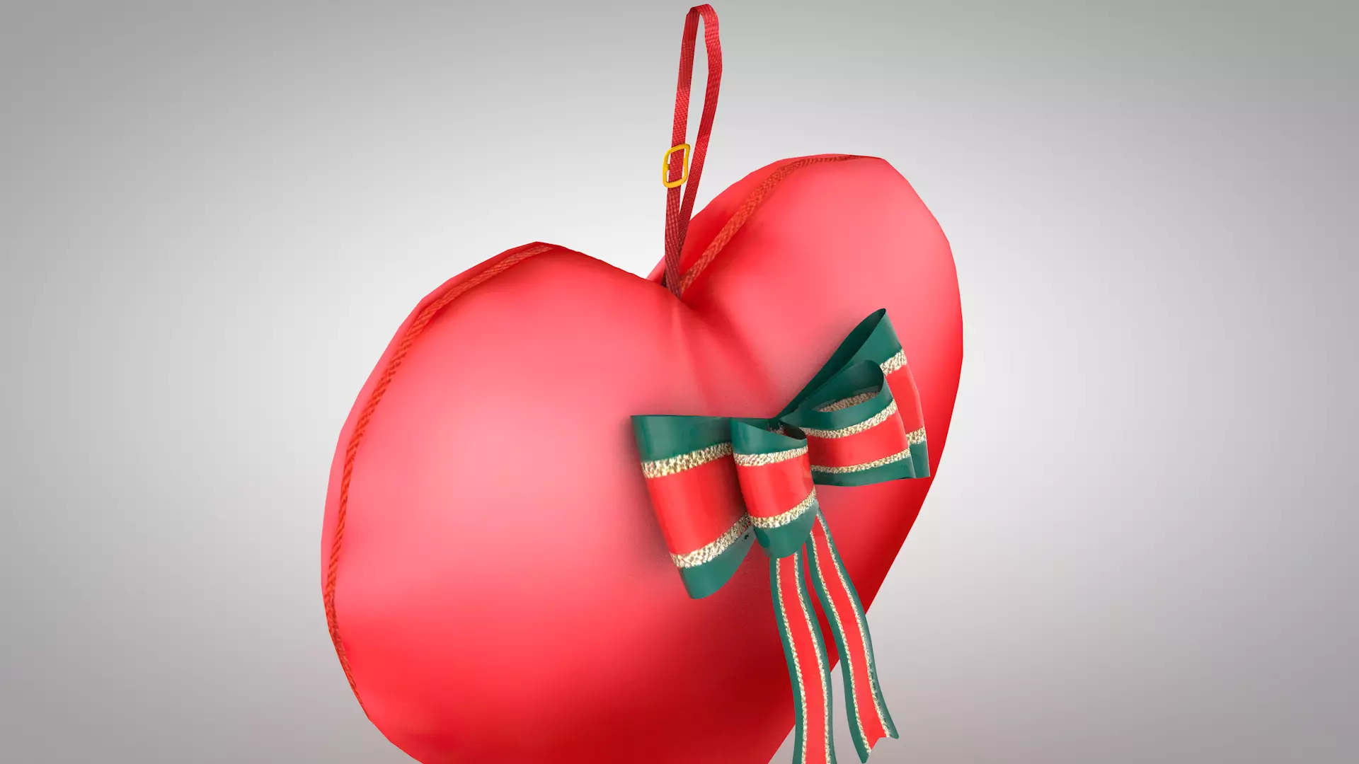 Pillow - Heart Red Seda 3D Model 3D model_10