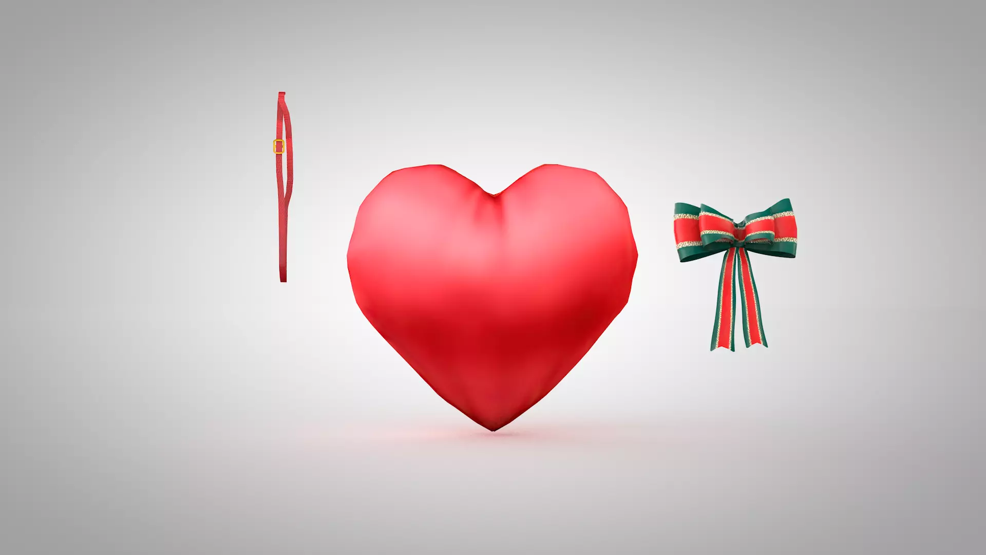 Pillow - Heart Red Seda 3D Model 3D model_5