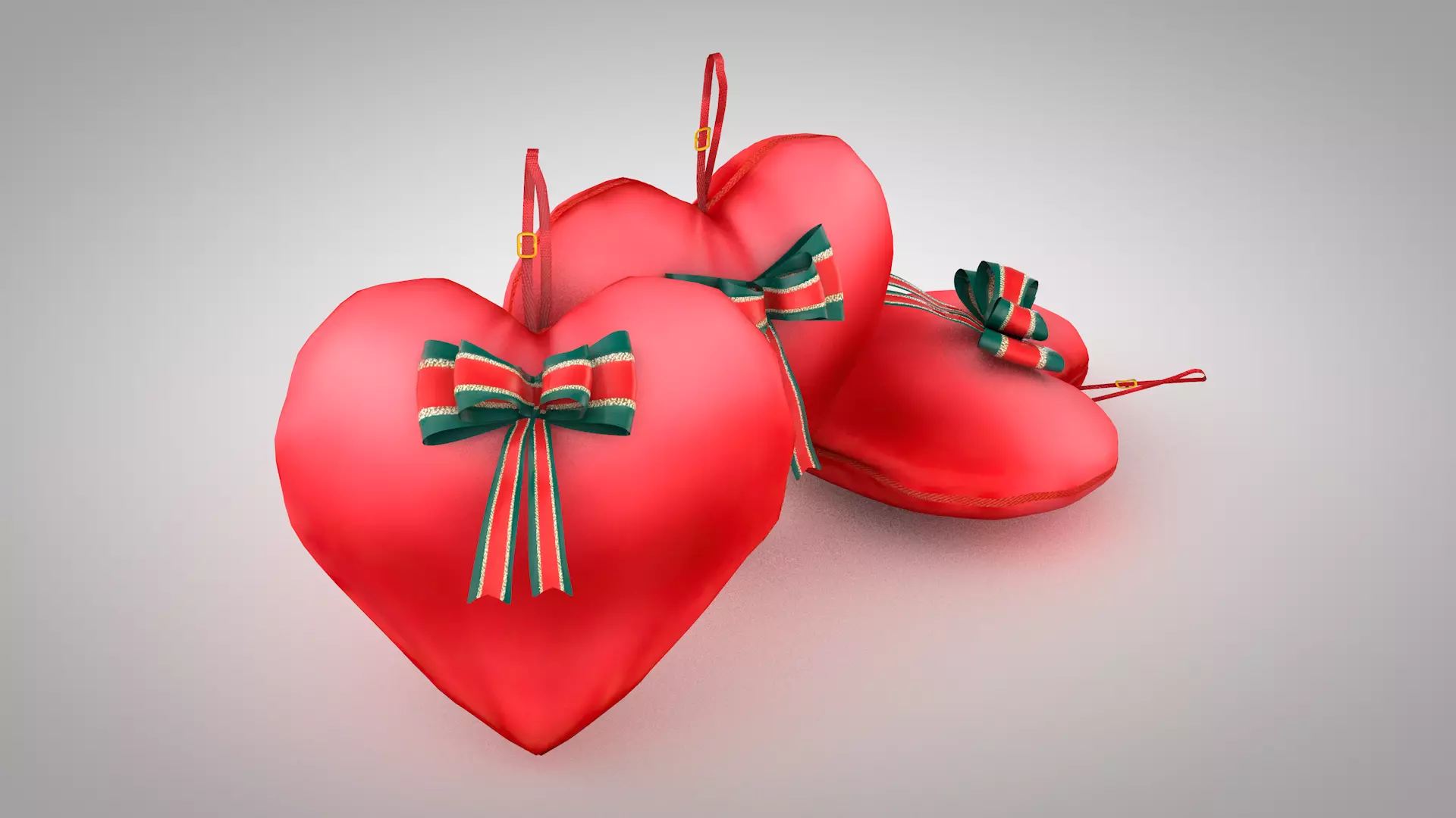 Pillow - Heart Red Seda 3D Model 3D model_1