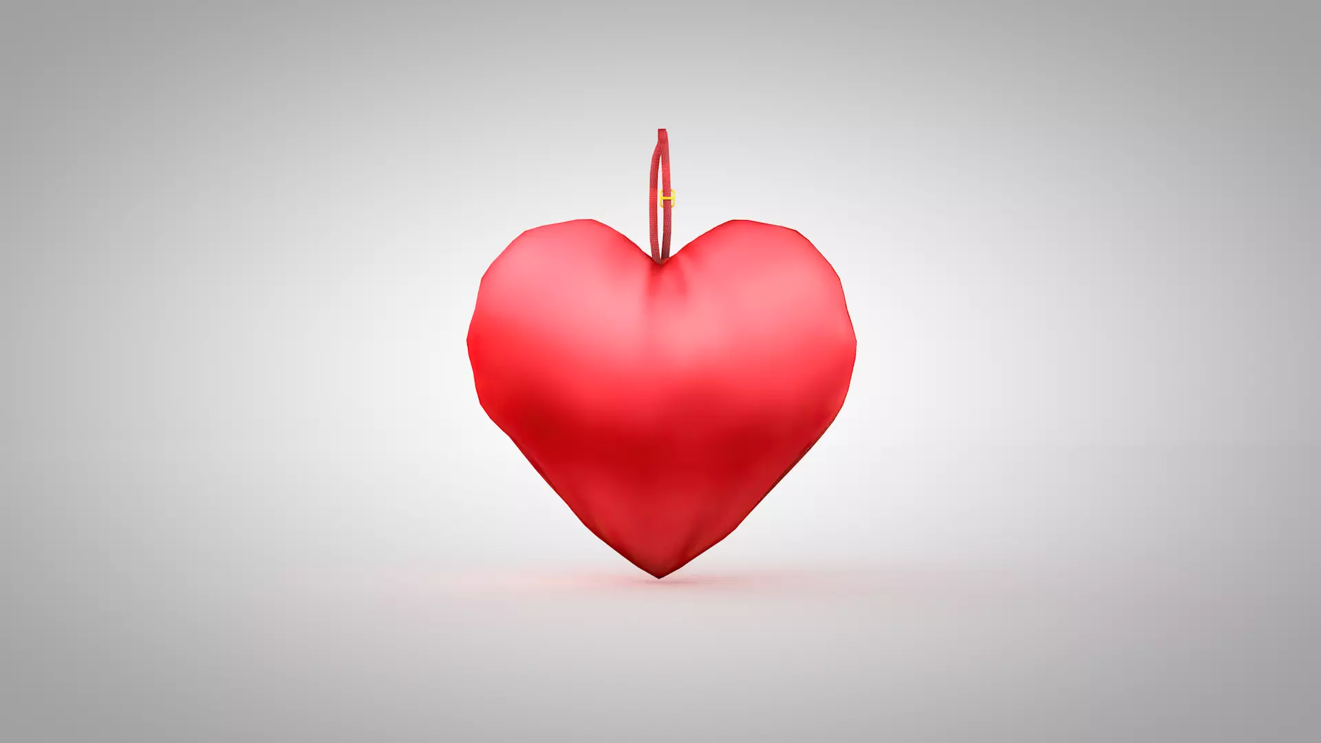 Pillow - Heart Red Seda 3D Model 3D model_8