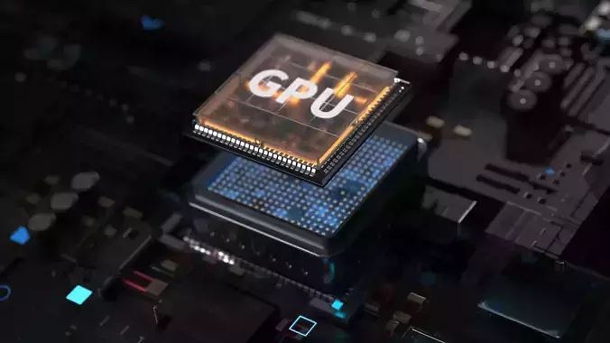 C4D Octane GPU chip core capacitance Scifi Circuit board