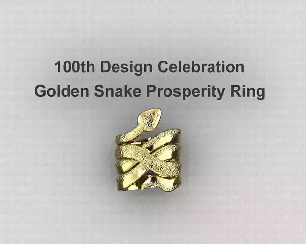 Golden Serpent Wealth Ring 3D Printable Jewelry