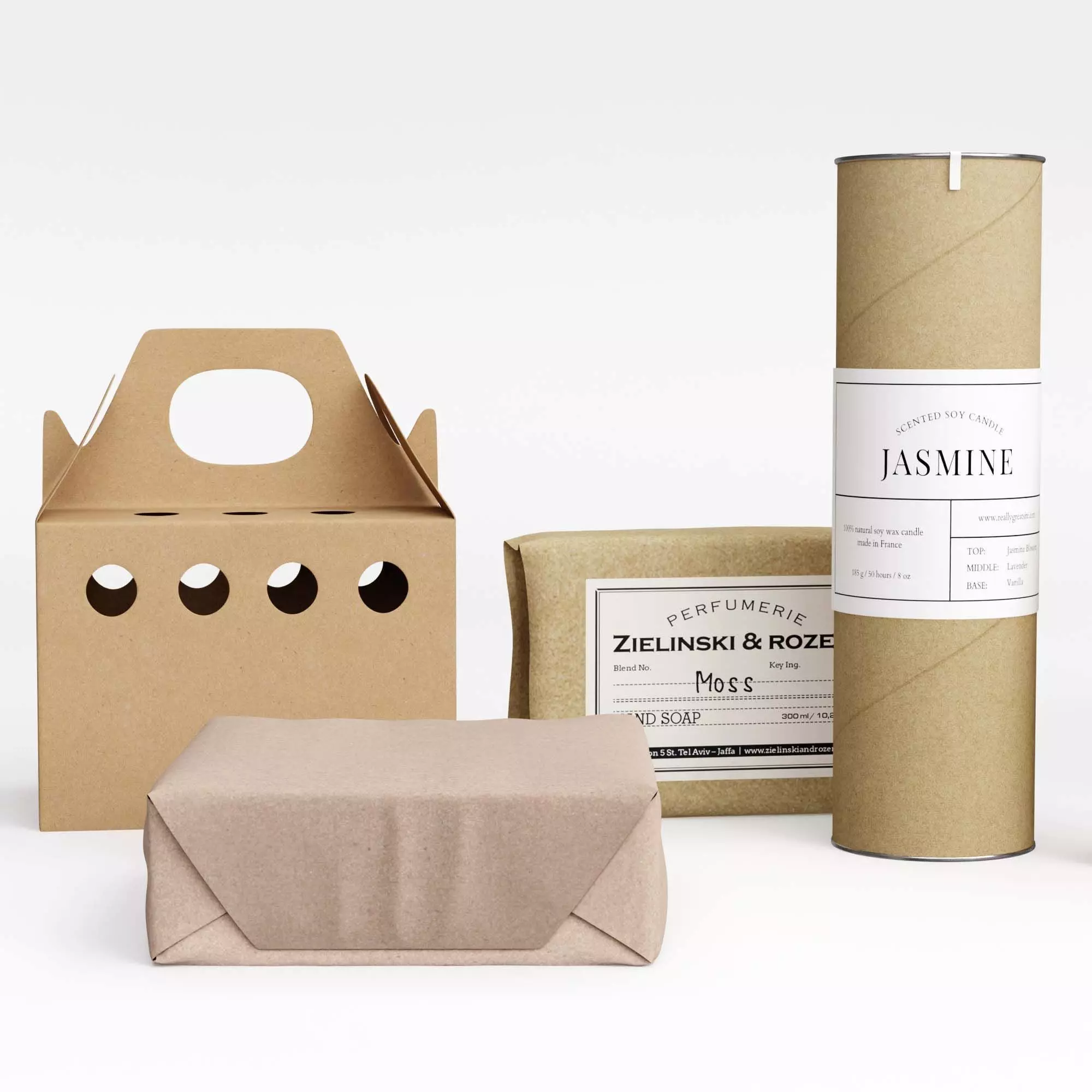 Paper Food Box Packaging Mockup 3D model_2