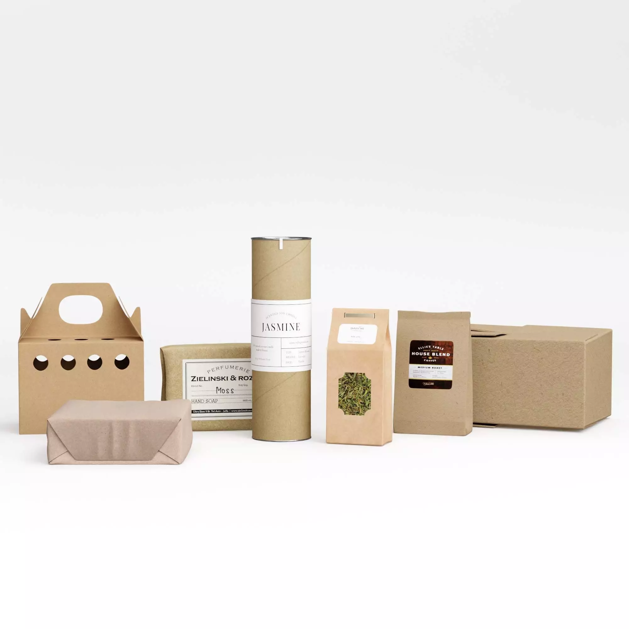 Paper Food Box Packaging Mockup 3D model_5