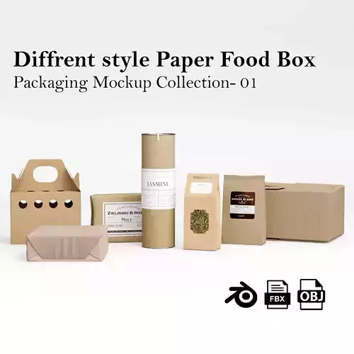 Paper Food Box Packaging Mockup