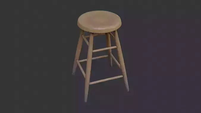 Timeless Wooden Stool with Round Seat