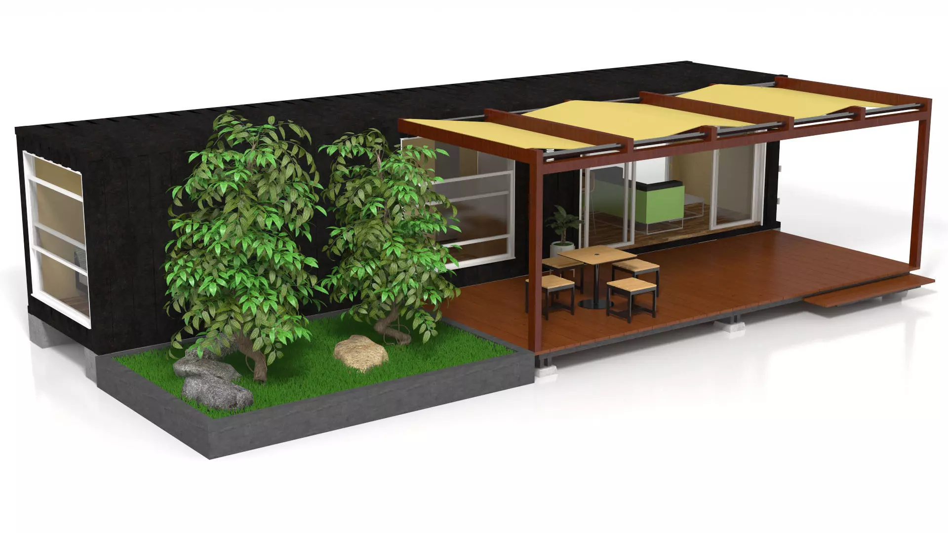 Container Chalet 3D model_9