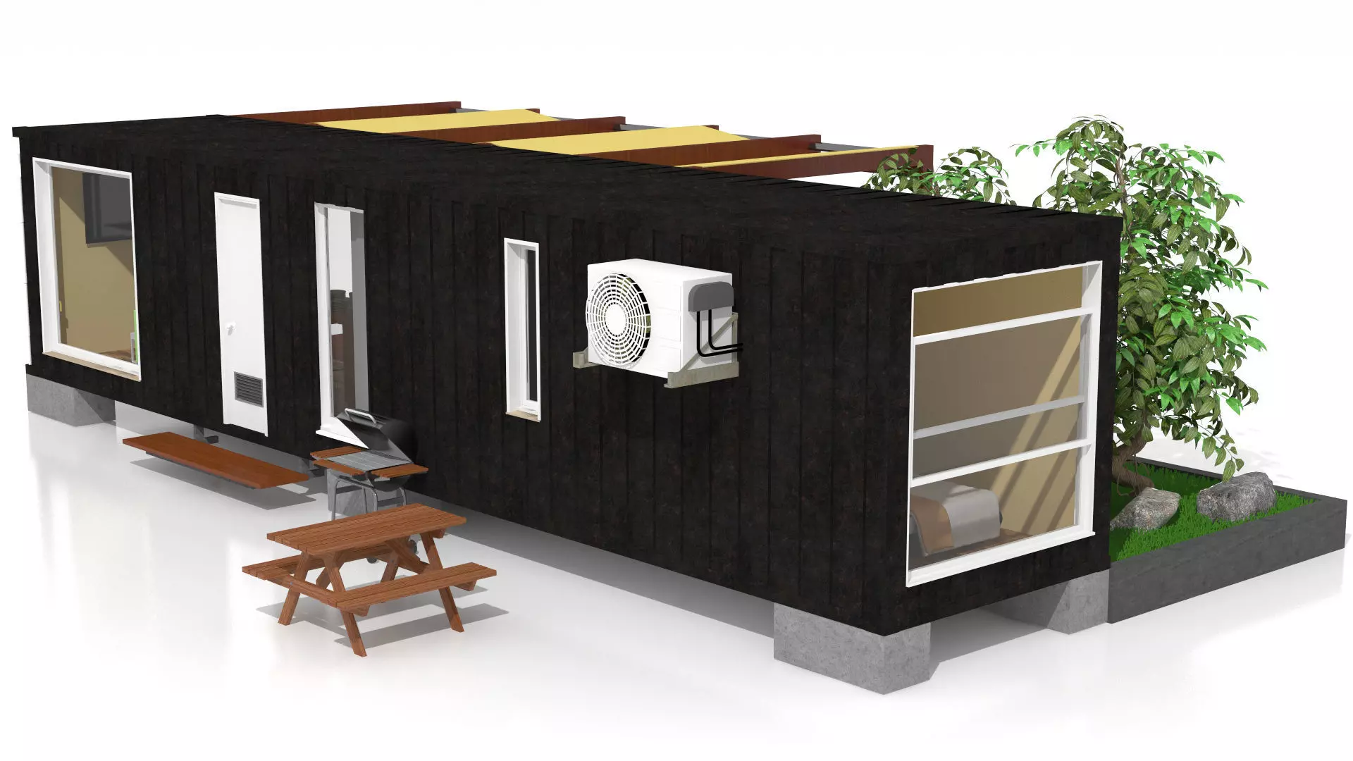 Container Chalet 3D model_3