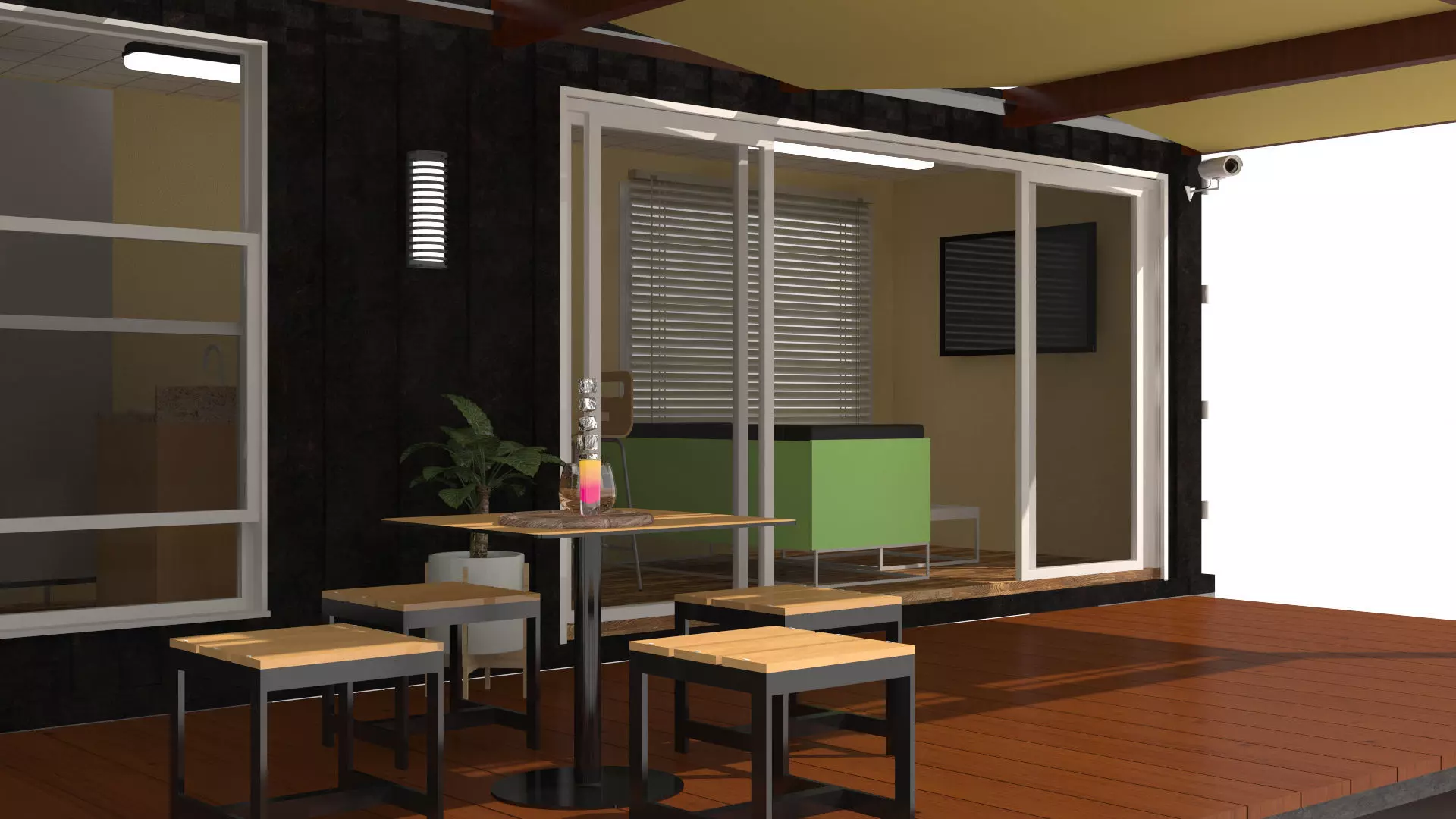 Container Chalet 3D model_7