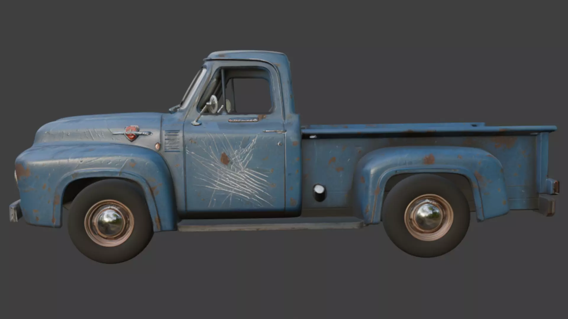 Old scratched truck 3d model 3D model_1