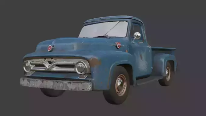 Old scratched truck 3d model