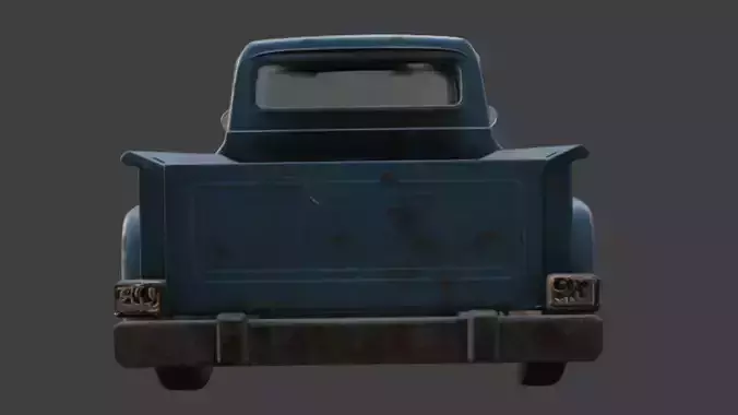 Old scratched truck 3d model 3D model 4