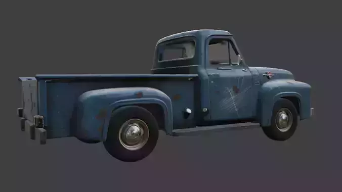 Old scratched truck 3d model 3D model 5