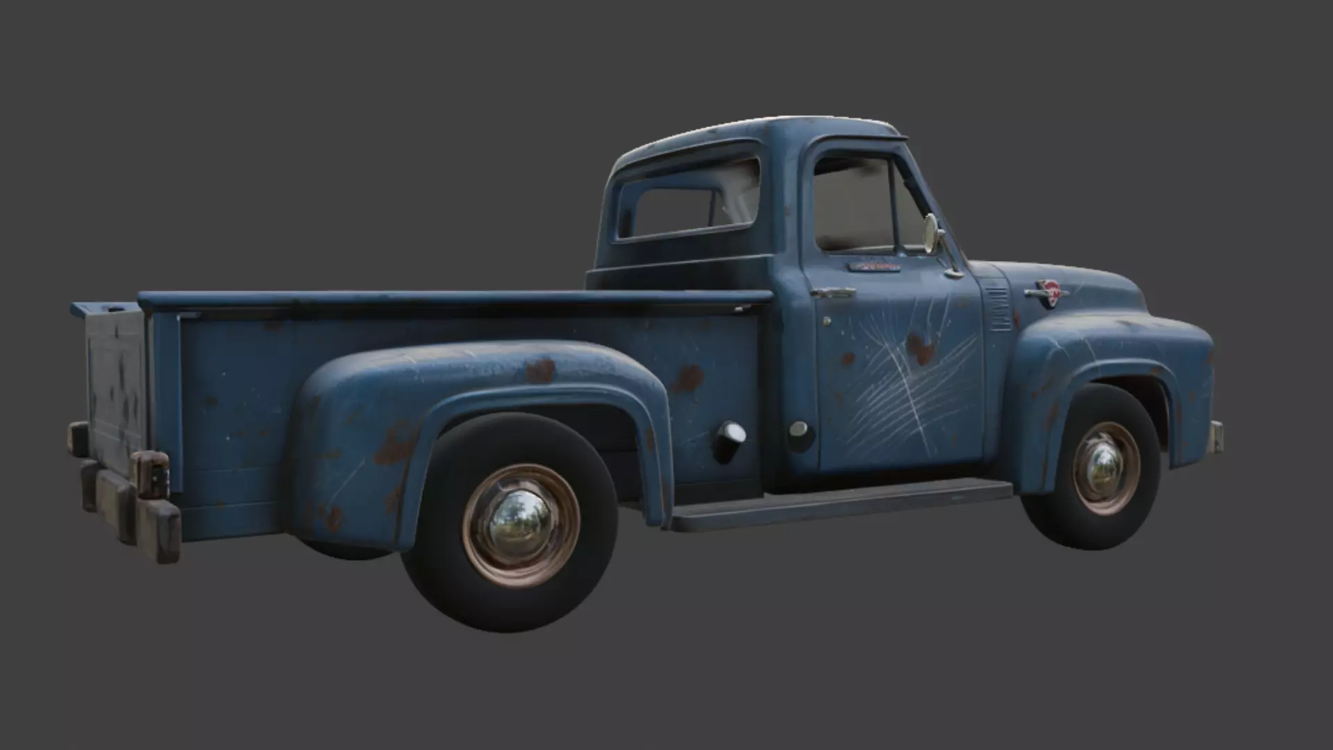 Old scratched truck 3d model 3D model_4