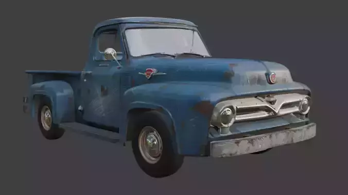 Old scratched truck 3d model 3D model 6