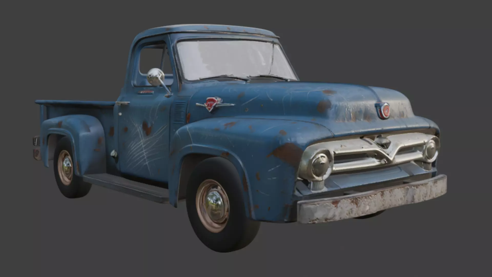 Old scratched truck 3d model 3D model_5
