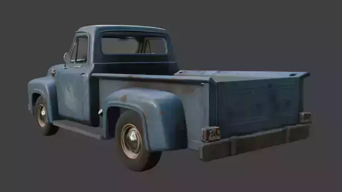 Old scratched truck 3d model 3D model 3
