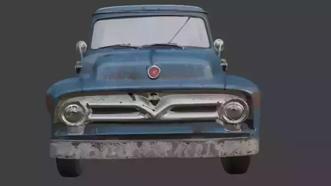 Old scratched truck 3d model 3D model 7