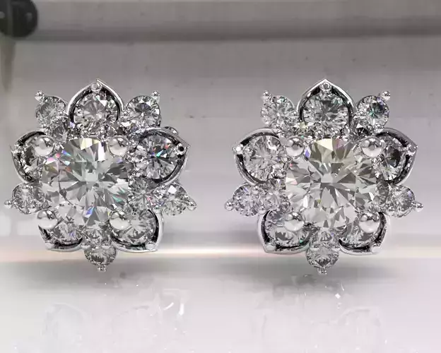 Timothes Diamond Earing 3D JewelryModel Printable 3D ER5