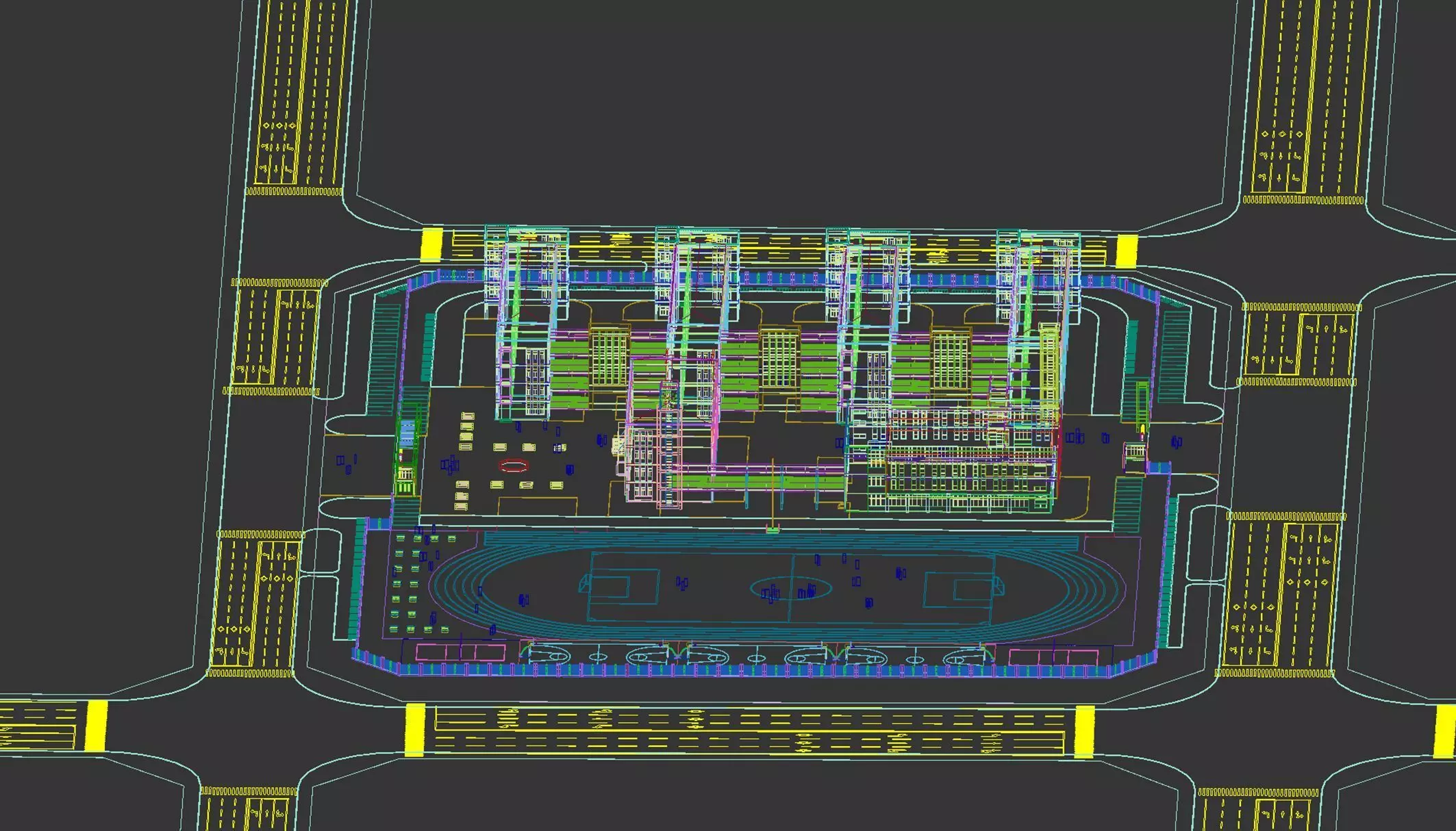 Modern School Campus 3D model_13