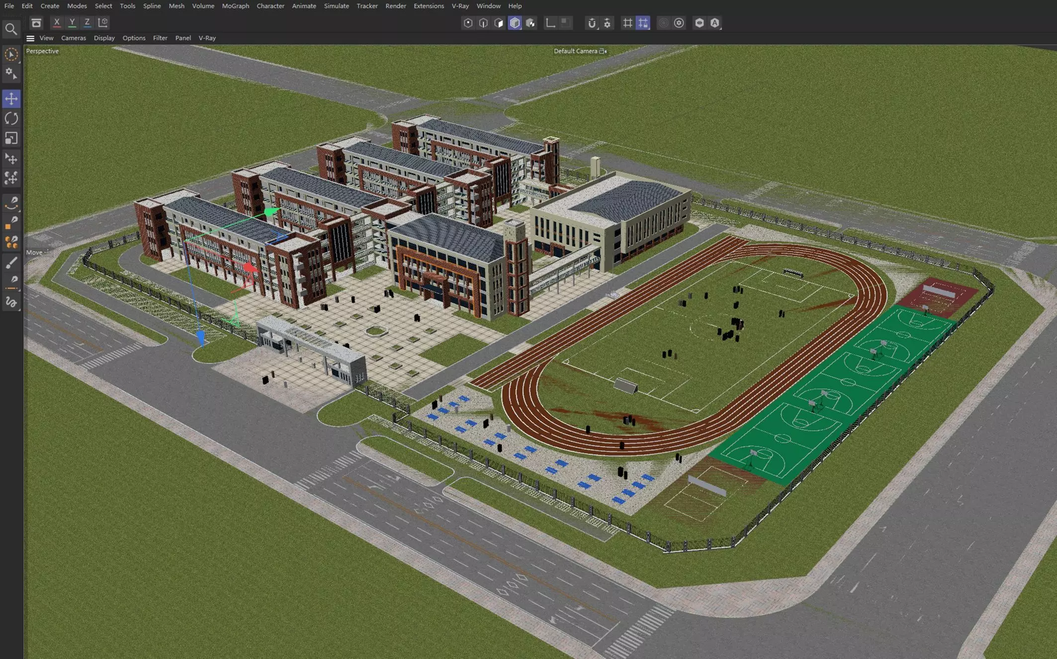 Modern School Campus 3D model_9