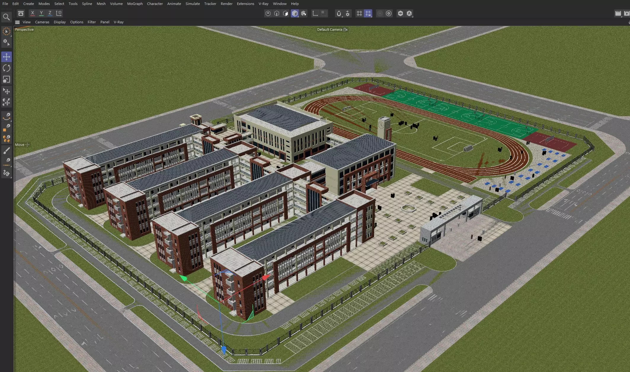 Modern School Campus 3D model_7