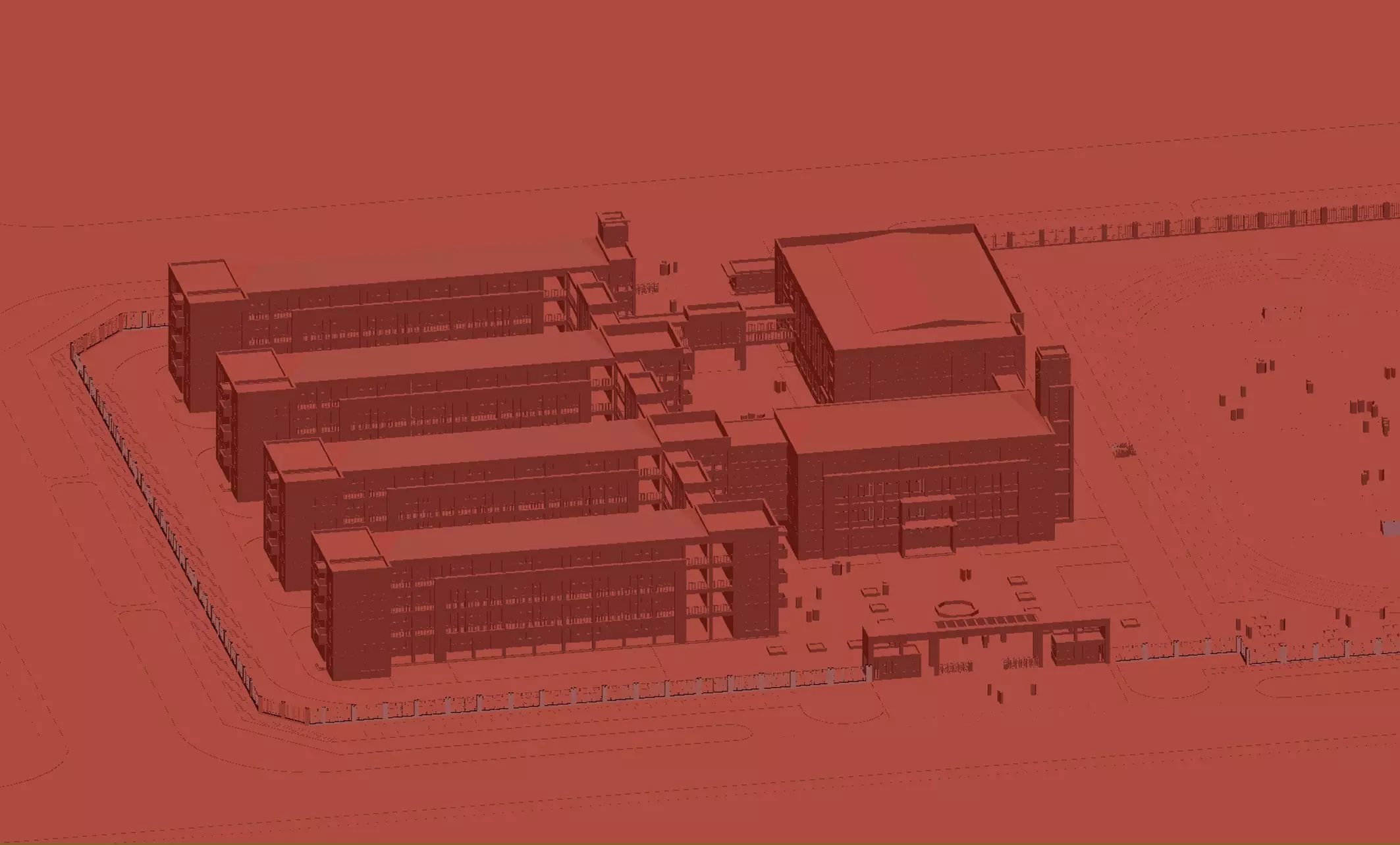 Modern School Campus 3D model_14