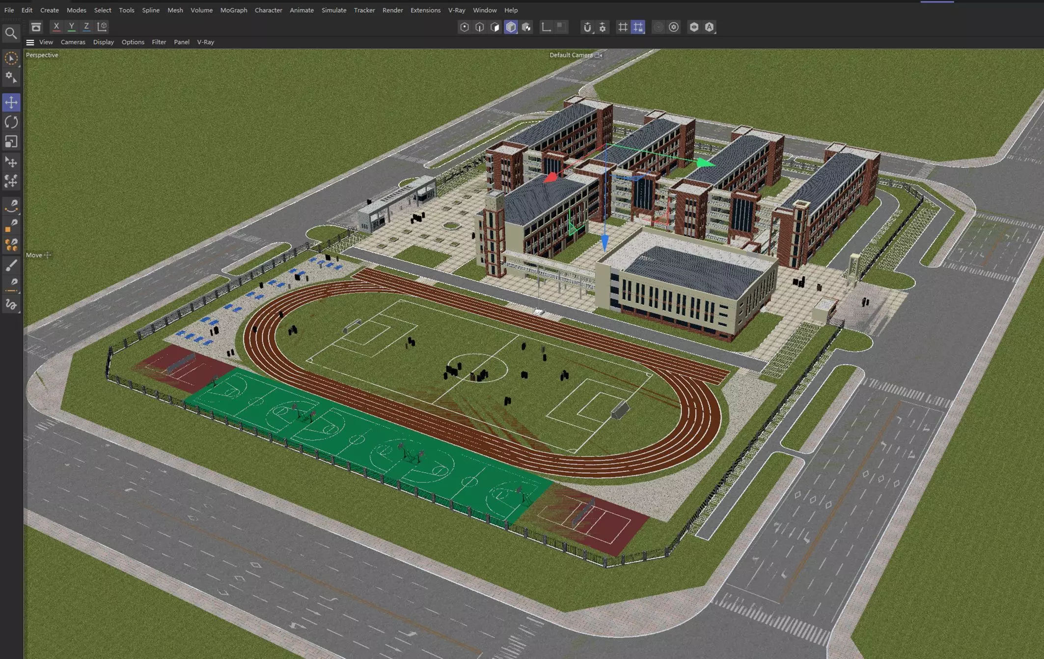 Modern School Campus 3D model_5