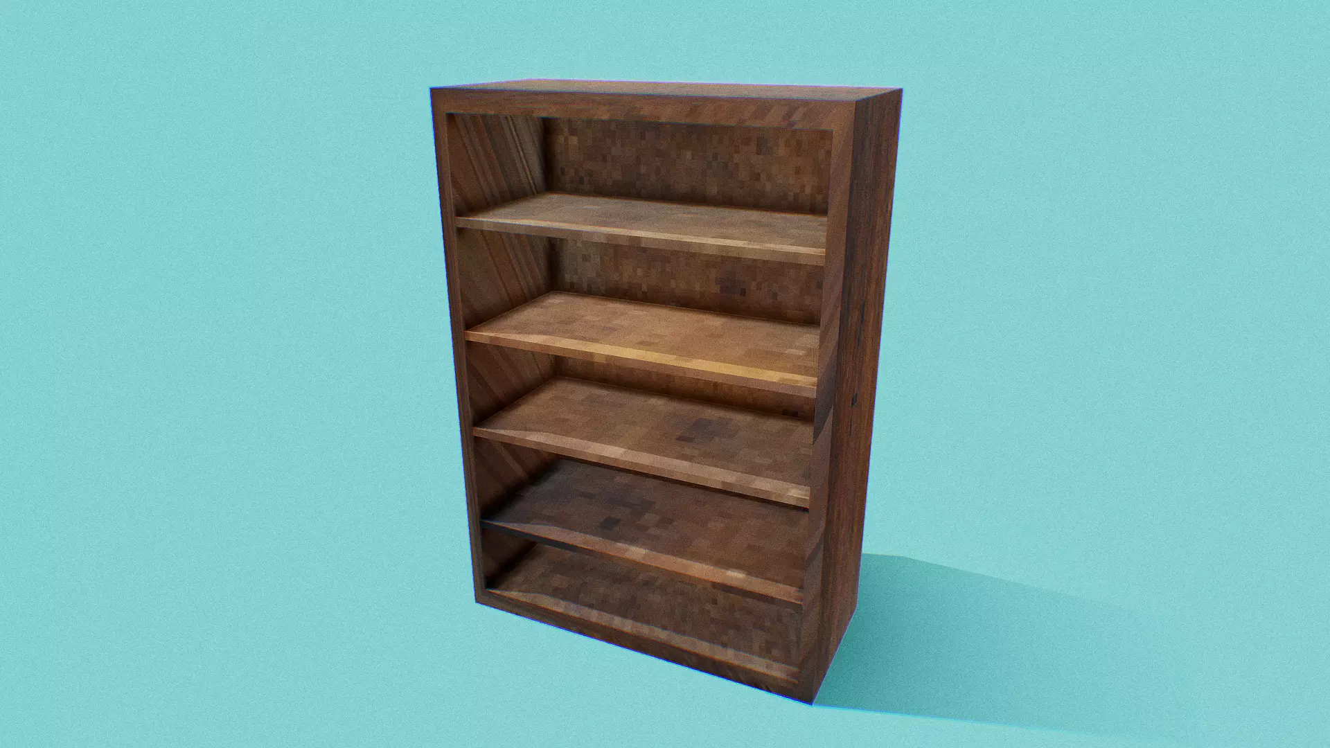 PSX Book Shelf Low-poly 3D model_1