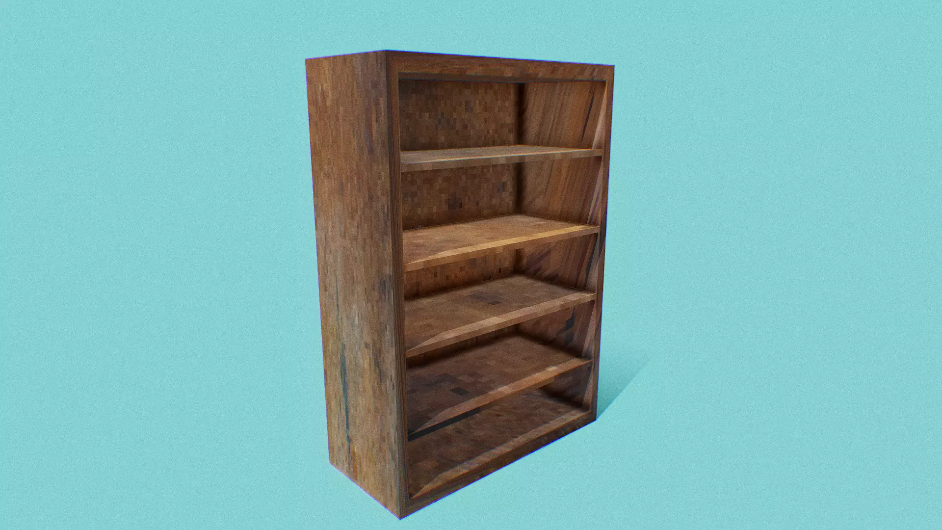 PSX Book Shelf Low-poly 3D model_0