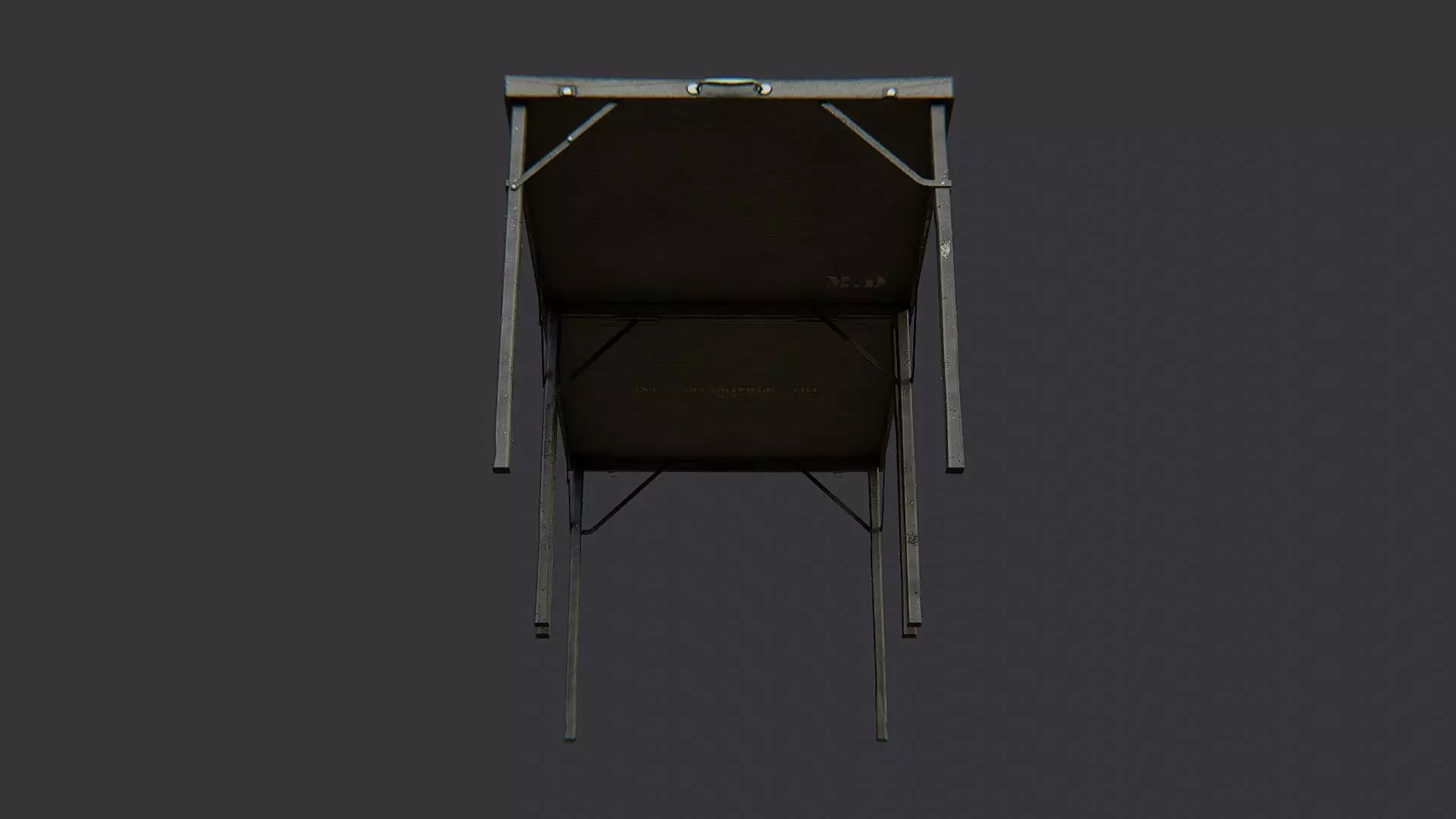 Folding Medical Table with Metal Frame Low-poly 3D model_5