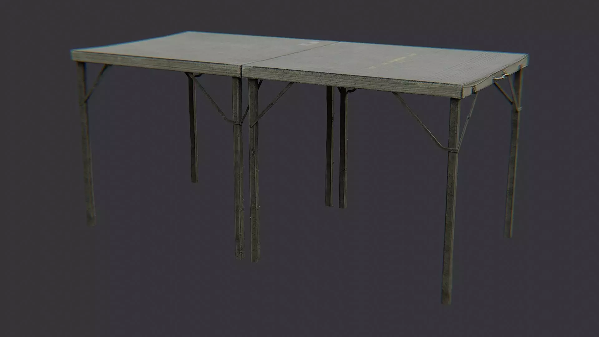 Folding Medical Table with Metal Frame Low-poly 3D model_1