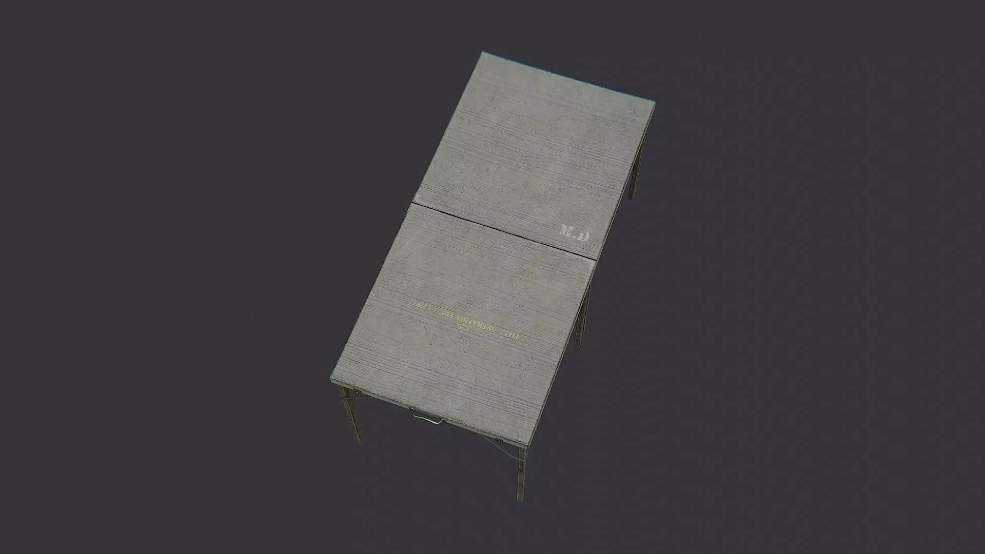 Folding Medical Table with Metal Frame Low-poly 3D model_4