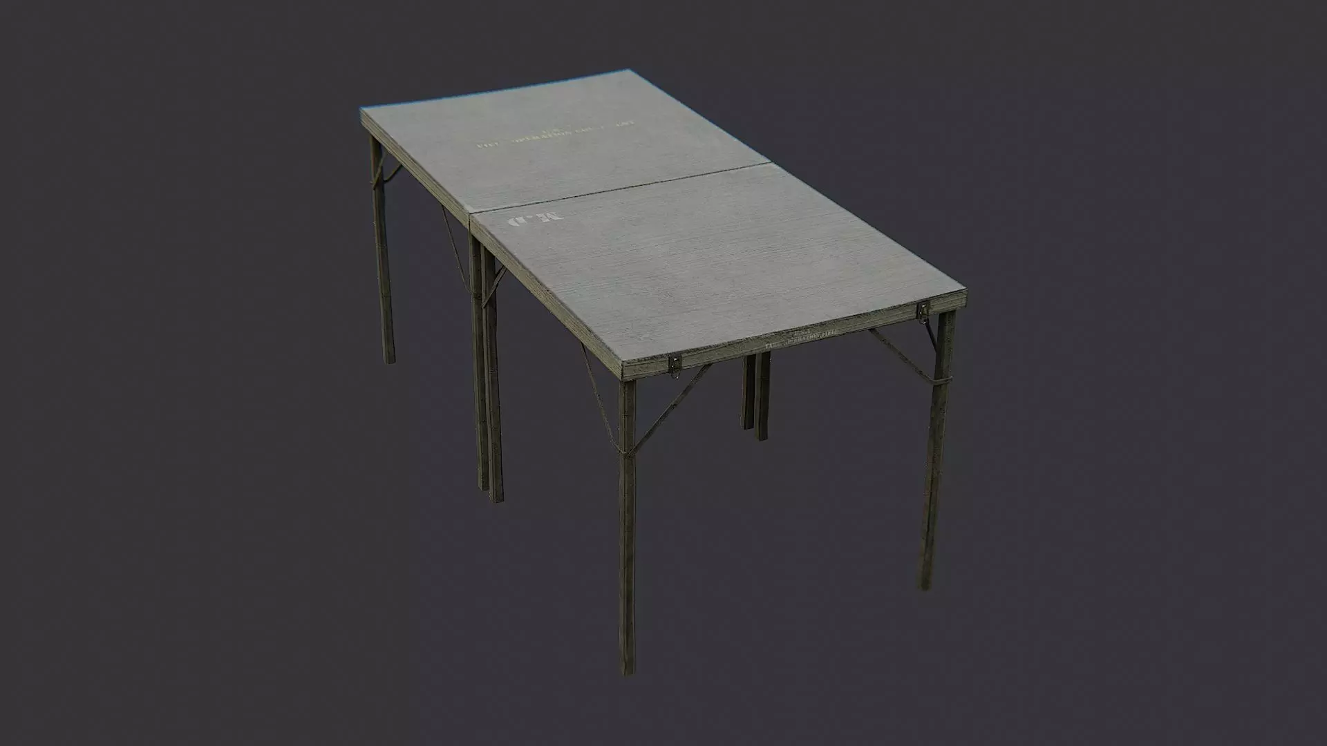 Folding Medical Table with Metal Frame Low-poly 3D model_3