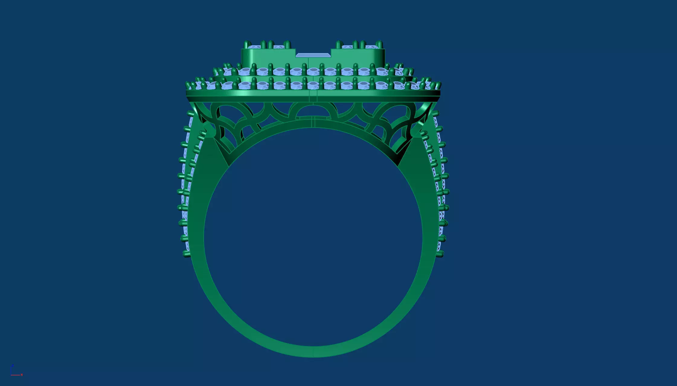 Round Baguette Channel Set Ring Base 3D Printable Jewelry Model 3D print model_6