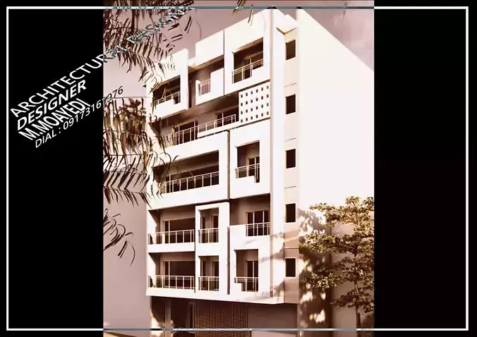 low poly and creative  facade and architectural design 