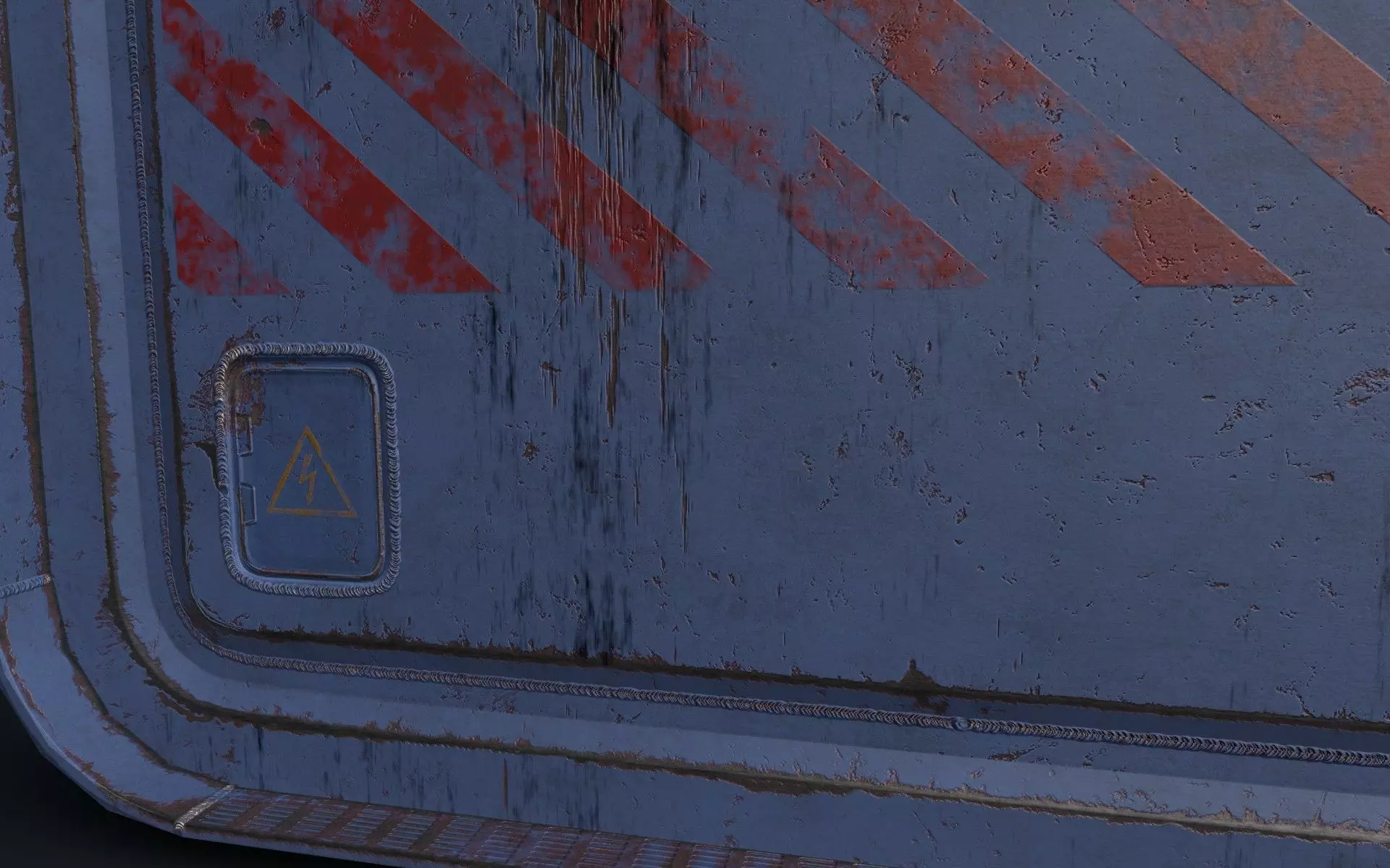 Gate bunker Low-poly 3D model_3