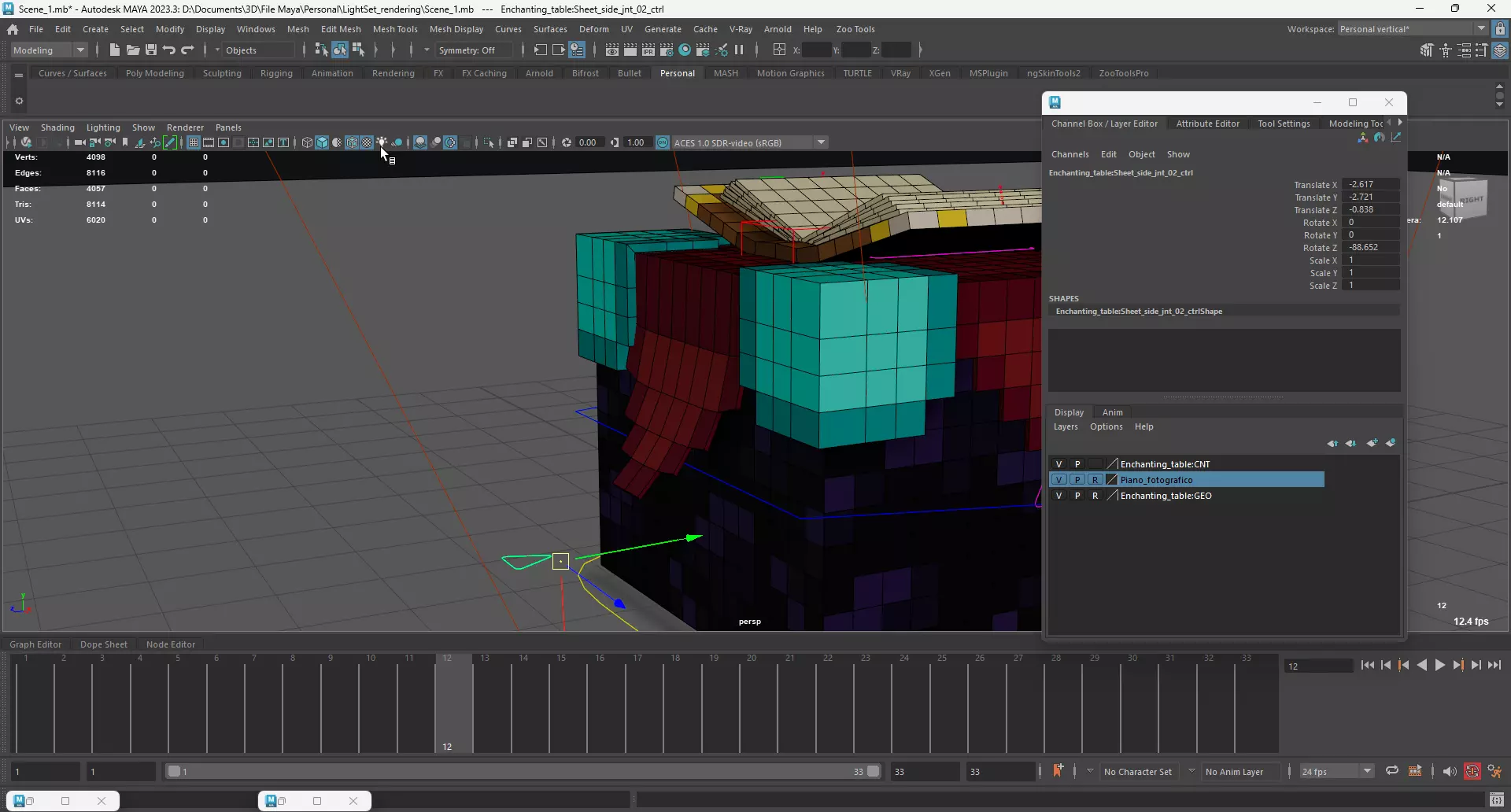 Minecraft Enchanting Table Rig Low-poly 3D model_10