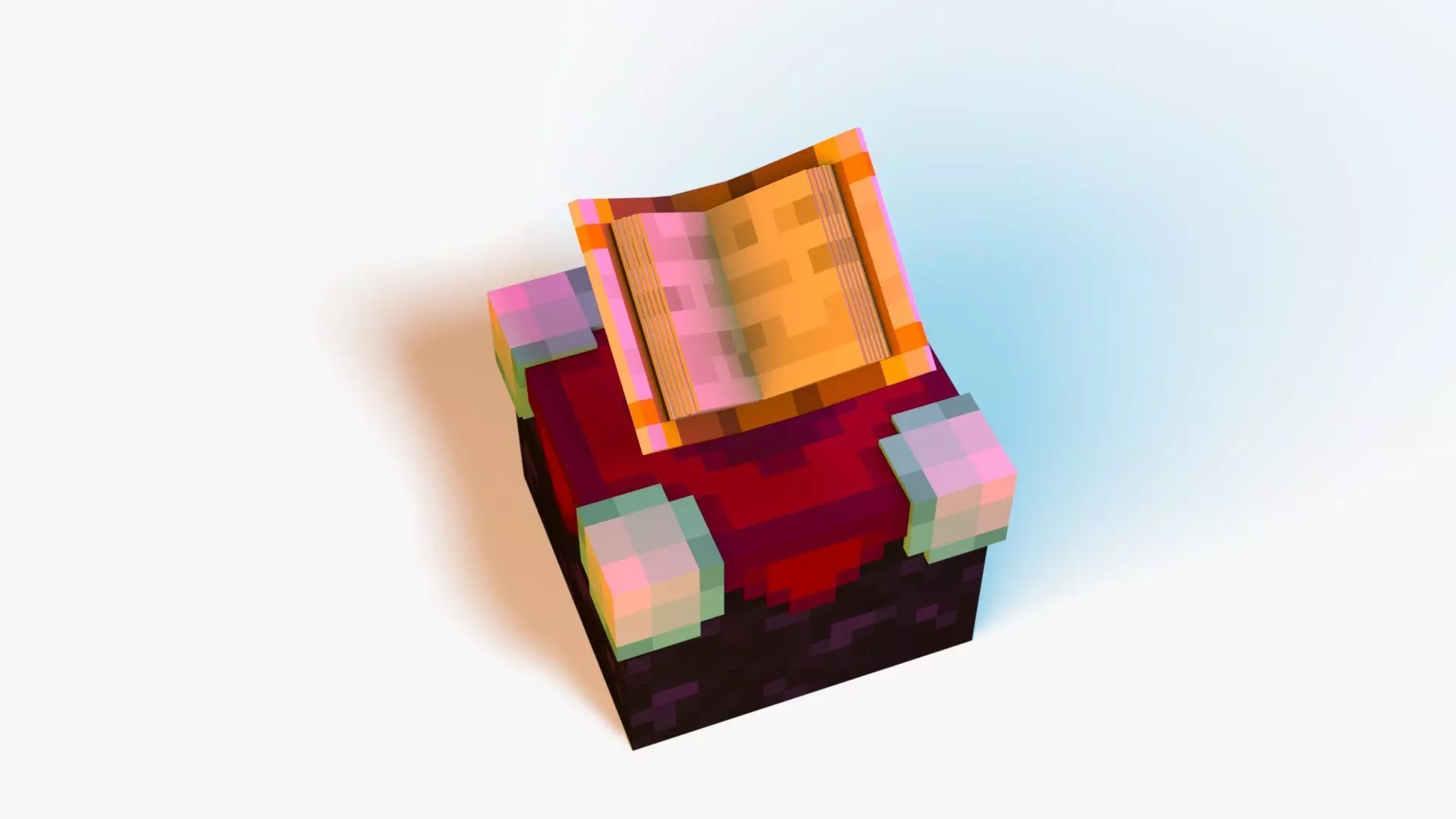 Minecraft Enchanting Table Rig Low-poly 3D model_3