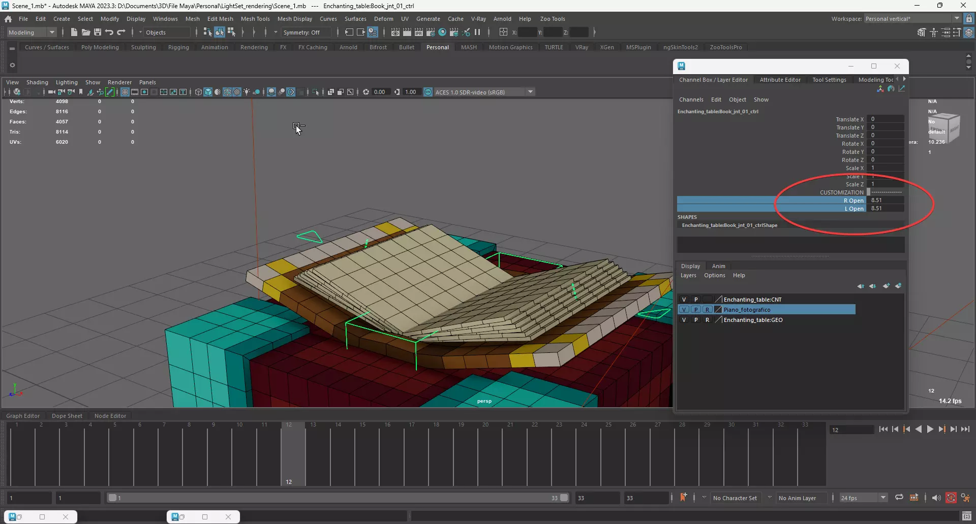 Minecraft Enchanting Table Rig Low-poly 3D model_9